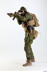 Whole Body Weapons-Rifle Man Pose with machine rifle White Army Athletic Bearded Studio photo references